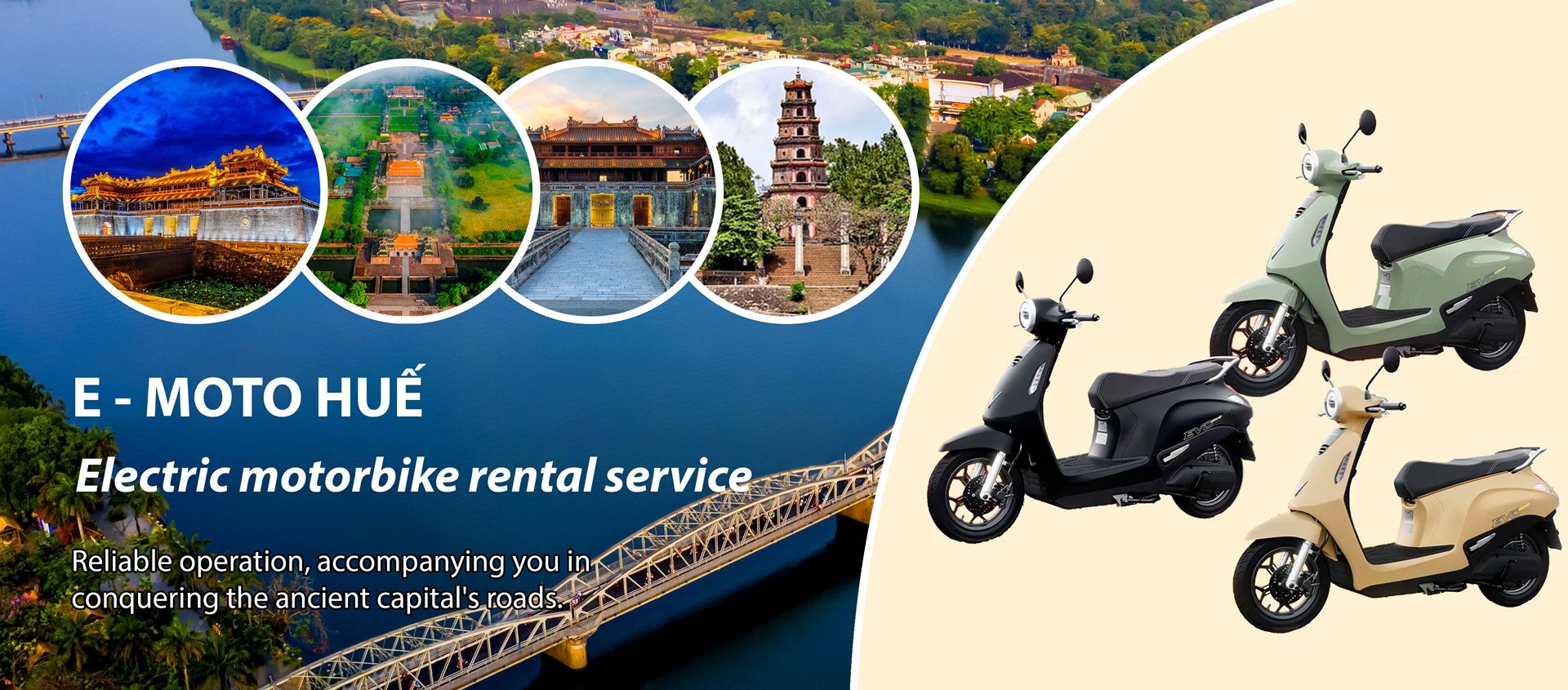 Rent an electric motorbike in Hue.